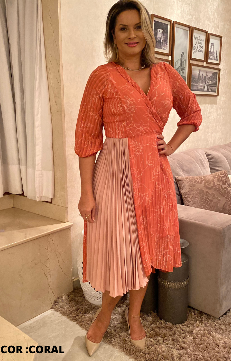 6 VESTIDO MIDI PLISSADO - Imagem 1